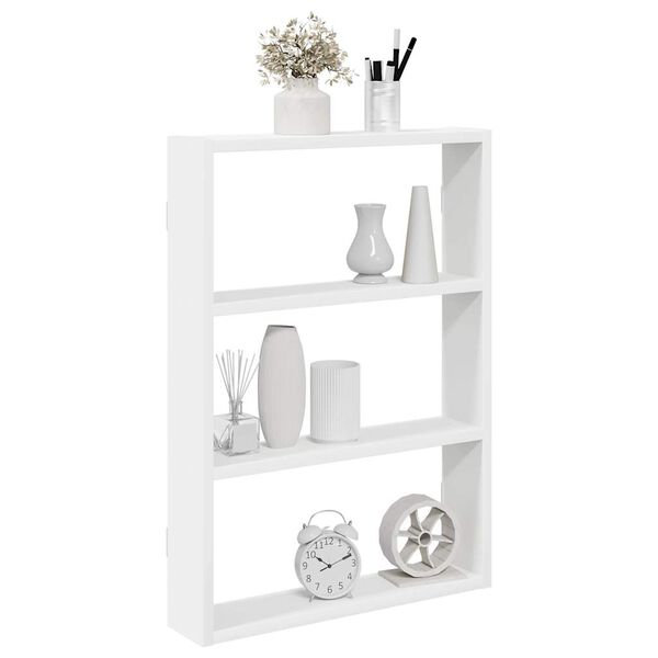 vidaXL Wall Shelf White Engineered wood 16.9 x 3.5 x 23.6 in Wall Shelf