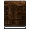 vidaXL Shoe Cabinet Smoked Oak Engineered Wood, Metal 29.5x15.0x38.4 in