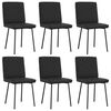 vidaXL Dining Chair Set of 6 Black Faux leather, plywood, metal