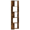 vidaXL Corner Bookcase 5-Tier Smoked Oak 19.7x19.7x70.5" Engineered Wood