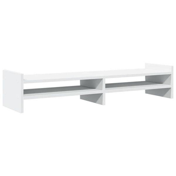 vidaXL Monitor Stand White 39.4x10.6x7.9" Engineered Wood