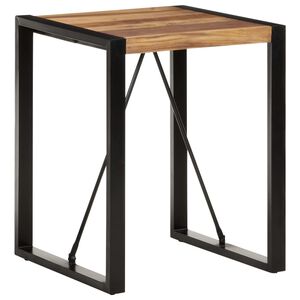 vidaXL Dining Table Black Solid Acacia Wood Compact Industrial
