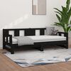 vidaXL Pull-out Day Bed Black Solid pine wood 2x