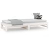 vidaXL Day Bed White Solid pinewood Double Expandable Day Bed