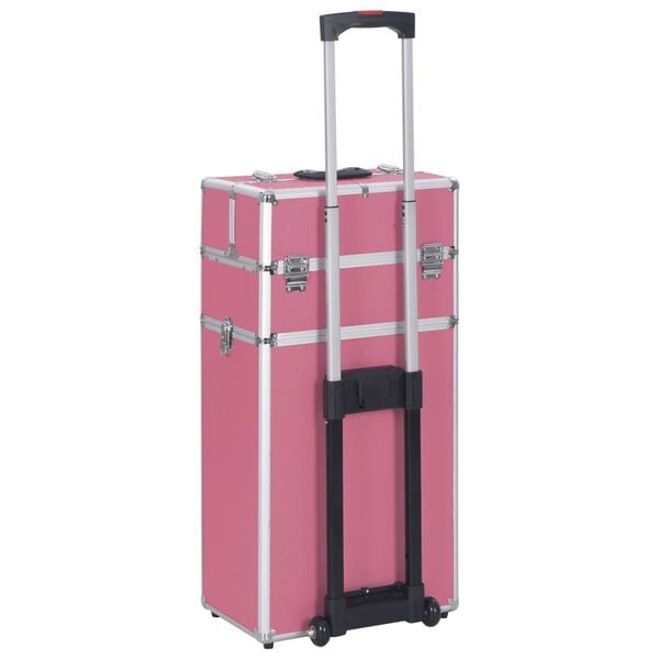 vidaXL Make-up Trolley Aluminium Pink
