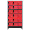 vidaXL Locker Cabinet Anthracite and Red Steel Large Locker Cabinet