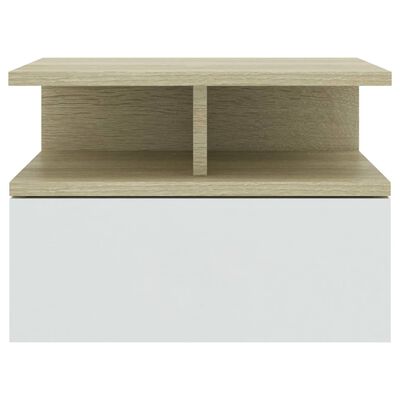 vidaXL Wall Mounted Cabinets 2 pcs White and Sonoma Oak 15.7"x12.2"x10.6" Engineered Wood