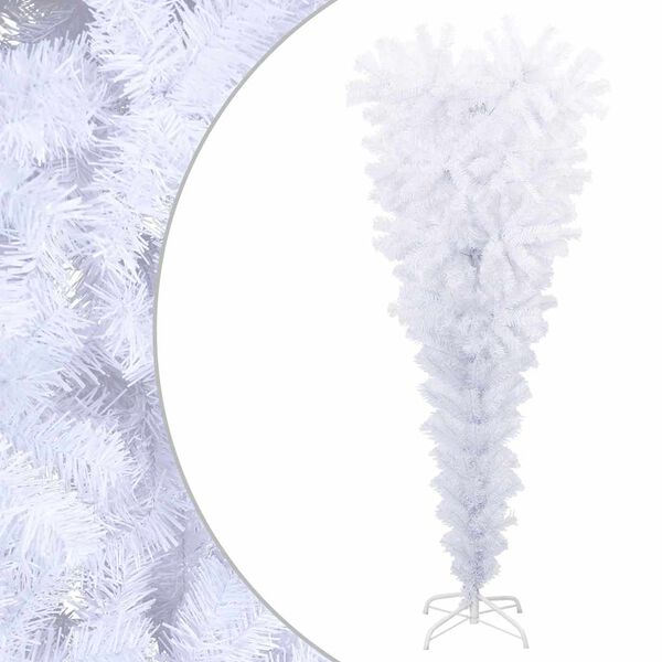 vidaXL Christmas Tree White PVC, steel 59.1 in Artificial Christmas Tree