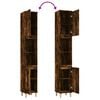 vidaXL Bathroom Cabinet Smoked Oak Engineered Wood and Solid Eucalyptus Wood