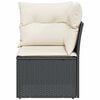 vidaXL Garden Sofa Black, Cream White