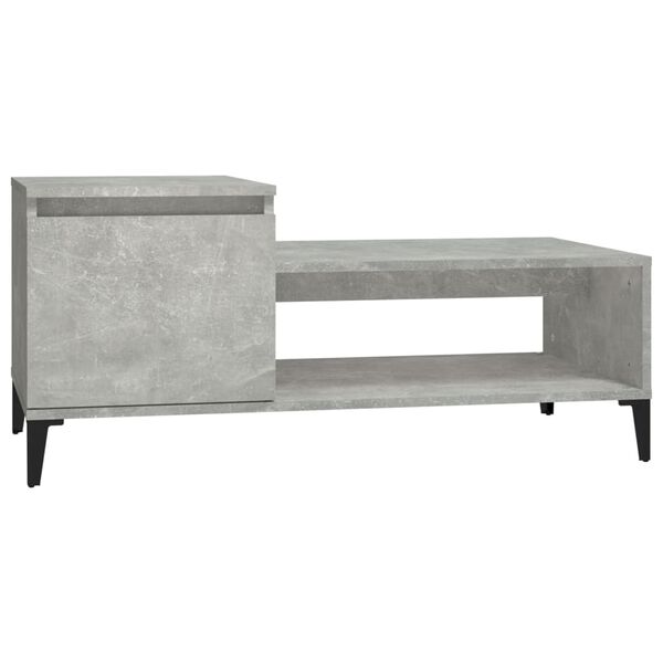 vidaXL Coffee Table Concrete gray Engineered wood Medium Coffee Table