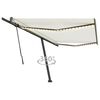 vidaXL Retractable Awning Cream and Charcoal