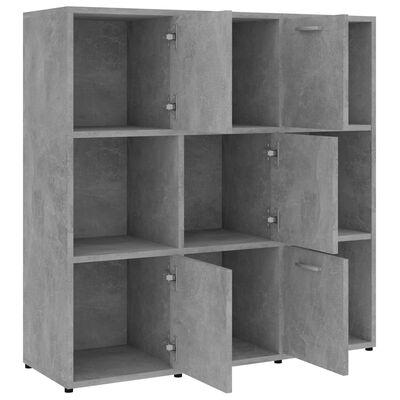 vidaXL Book Cabinet Concrete Gray 35.4"x11.8"x35.4" Engineered Wood
