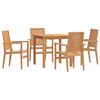 vidaXL 5 Piece Patio Dining Set Solid Wood Teak