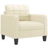 vidaXL Sofa Set Cream 75% polyvinylchloride, 20% polyester, 5% cotton