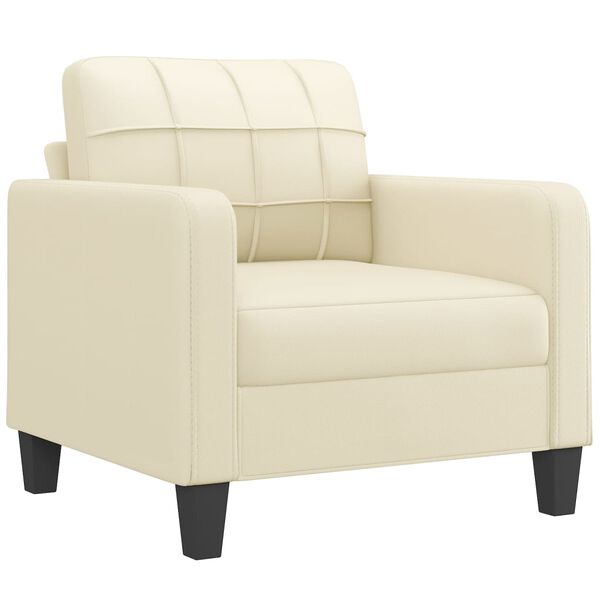vidaXL Sofa Set Cream 75% polyvinylchloride, 20% polyester, 5% cotton
