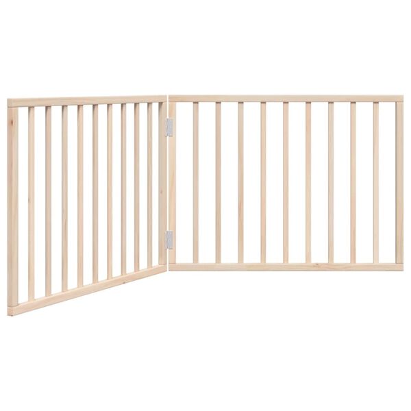 vidaXL Dog Gate Set of 2 Poplar Wood 63 in Foldable Dog Gate