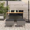 vidaXL 4 Piece Patio Dining Set with Cushions Grey Poly Rattan