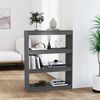 vidaXL Book Cabinet Gray Solid Pine Wood Medium Book Cabinet