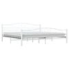 vidaXL Bed Frame White Metal, Plywood 78.7 x 78.7 in Durable Bed Frame