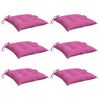 vidaXL Chair Cushion Set of 6 Pink Polyester 15.7x15.7 in