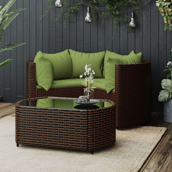 vidaXL Patio Lounge Set Set of 4 Brown