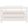 vidaXL Day Bed White Solid Pine Wood Adjustable Size Pull-Out Day Bed