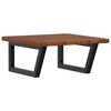 vidaXL Basin Shelf Dark Brown, Black Solid Oak Wood, Steel Standard