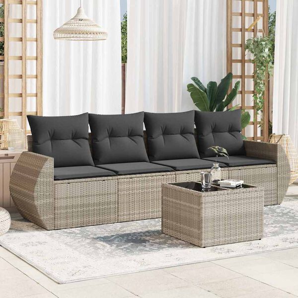 vidaXL Garden Sofa Set Light Grey