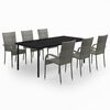 vidaXL Garden Dining Set Grey and Black