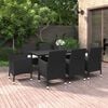 vidaXL Garden Dining Set Black PE Rattan Large Seats Many