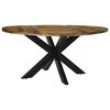 vidaXL Dining Table Black oak 160 x 160 x 76 cm solid acacia wood