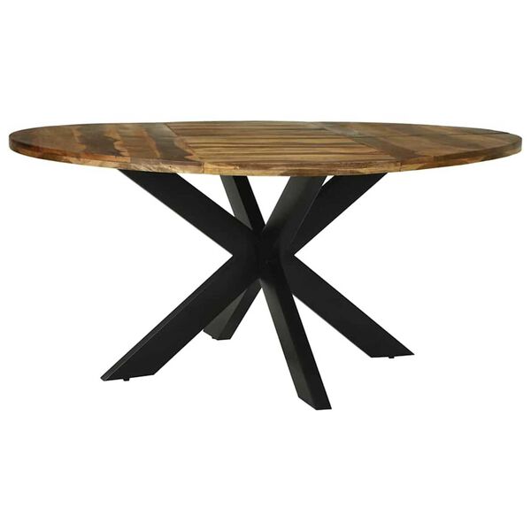 vidaXL Dining Table Black oak 160 x 160 x 76 cm solid acacia wood