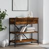 vidaXL Console Table Smoked oak Engineered wood and metal Medium