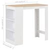 vidaXL Bar Table White with natural top Engineered wood Standard
