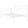 vidaXL Bed Frame White Powder-coated metal Single Durable Bed Frame
