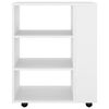 vidaXL Storage Cabinet White Engineered wood Medium Rolling Cabinet