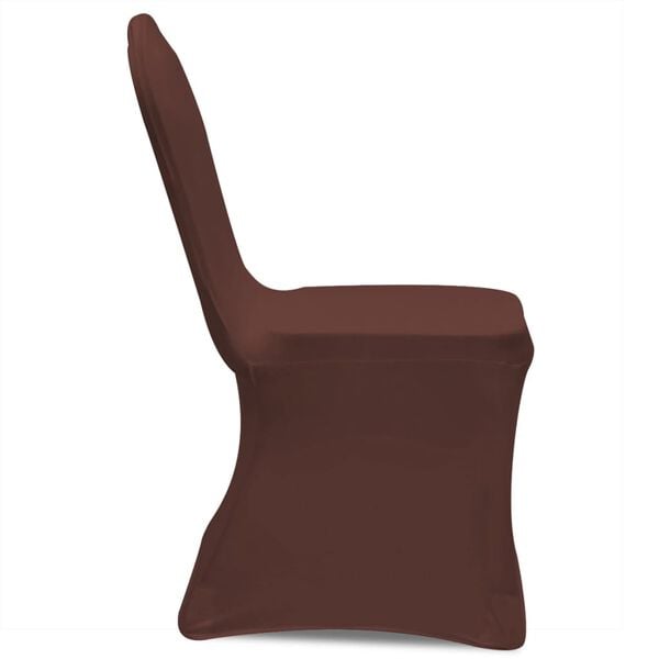 vidaXL Chair Cover Set of 4 Brown Polyester: 90%, Elastane: 10%