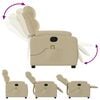 vidaXL Massage Recliner Chair Cream Fabric (100% polyester), Metal, Plywood