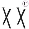 vidaXL Dining Table Leg Set of 2 Black Powder-coated steel Medium