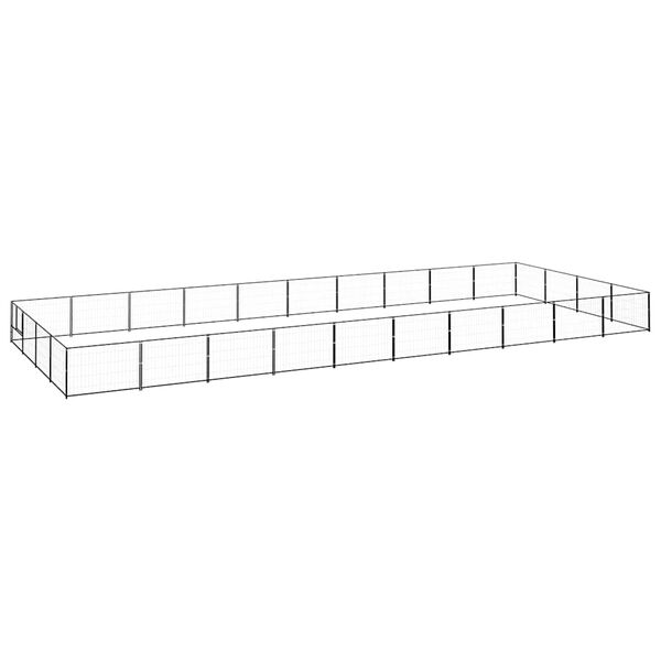 vidaXL Dog Kennel Black Steel Extra Large Tough Dog Kennel