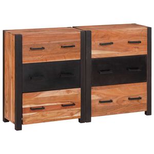 vidaXL Sideboard with Drawer 3 pcs Brown 43.31 x 11.81 x 29.53 in