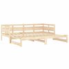vidaXL Pull-out Day Bed Pine wood color Solid pine wood Double