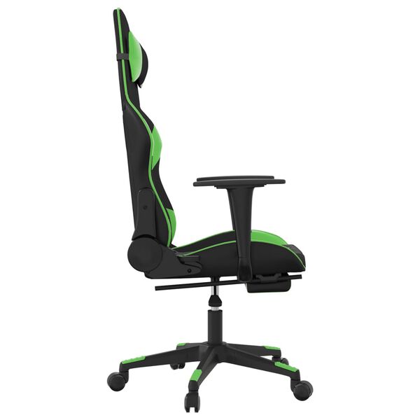 vidaXL Gaming Chair Black and Green Faux Leather, Metal, Plywood, Foam