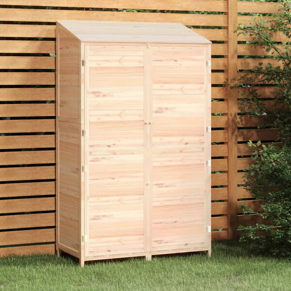 vidaXL Garden Shed Natural Fir Wood Solid Fir Wood 40.2x20.5x68.7 in