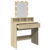 vidaXL Dressing Table Sonoma oak Engineered wood, glass