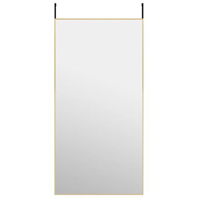vidaXL Door Mirror Gold 19.7"x39.4" Glass and Aluminum