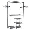 vidaXL Clothes Rack Black Powder-coated steel, Non-woven fabric Medium