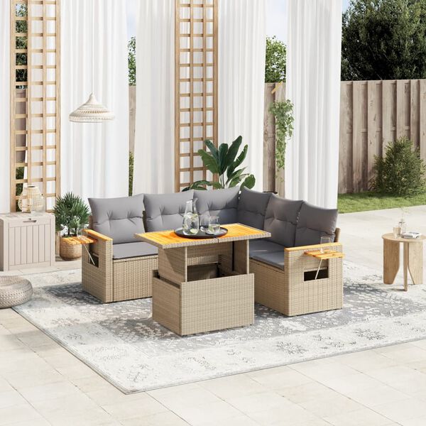 vidaXL Garden Sofa Set Beige