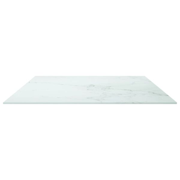 vidaXL Table Top White with Marble Design Tempered Glass 39.4 x 24.4 in